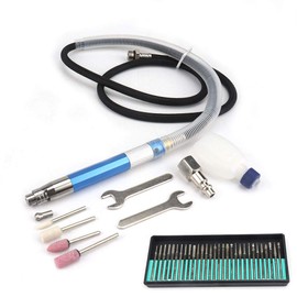 NuoDunco Air Powered Pencil Grinder Set Micro Die Grinder with 1/8-Inch Collet，Micro Pencil Die Grinder Engraving Tool (Blue)