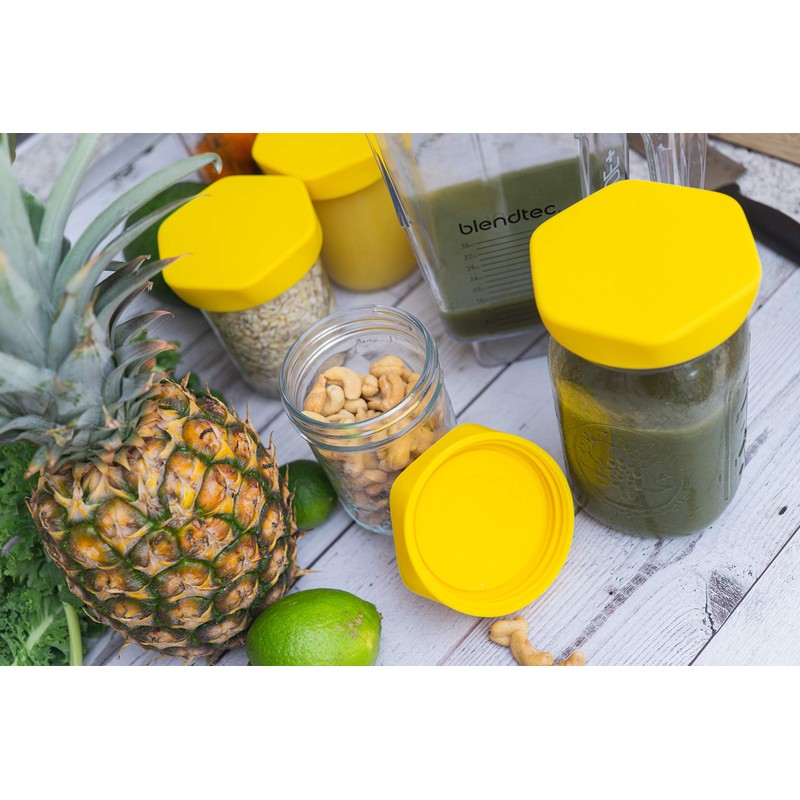 HOUSERRY DELUXE Easy-Grip Easy-Open 100% Silicone Mason Jar Lid -