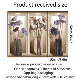 Mestiker Pink Flower 3 Piece Lotus Flower 3D 3D Temporary Window Wallpaper Sticker Removable Stylish Scandinavian Flowers Plants Interior Room Wallpaper Sticker Stylish Room Decor Kindergarten Nursery