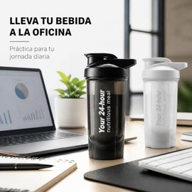 (2 piezas) 500ML Botella para Proteina de Coctelera，Botella Deportiva de Proteína, Vaso Agitador de Proteína con Mezclador, Sin BPA y 100% a Prueba de