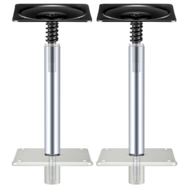 Timtin 6 Pcs Boat Seat Pedestals and Bases Kit Package with Lock in 3/4" Boat Seat Pin Post & 7" x 7" Base Pedestal Plate & Mount, 11 Inch Tall, Brushed Aluminum Finish for Marine Fishing Accessories
