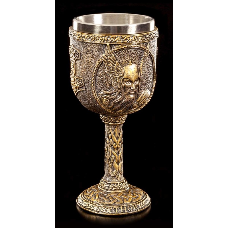 Figuren Shop GmbH Viking Goblet with Stainless Steel Insert -