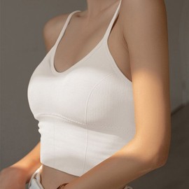 Kaka Large Self-Shaped Wrap-Back Swimwear Bralette Top with Inner Chest Lining Strap LF2567 Dark Gray + Free Size (48-72 kg) 5ea