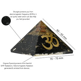 Large Orgone Pyramid | Shungite Pyramid Crystal | OM Orgonite Pyramid | Organ Pyramids Positive Energy Healing
