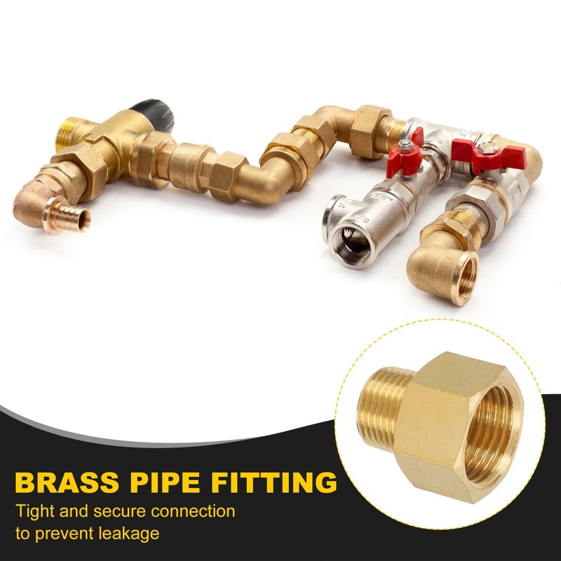 PATIKIL 1/2" G Female x 3/8" N PT Brass Male