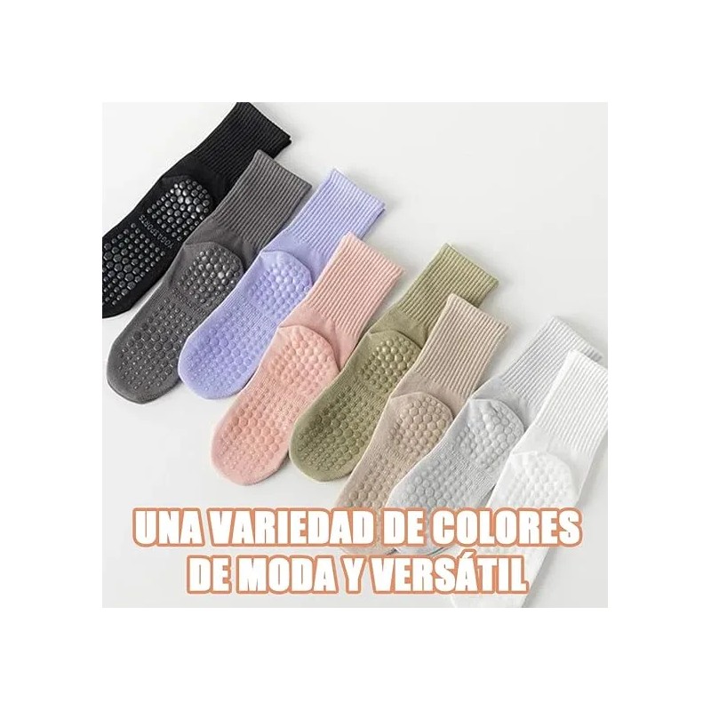 16par Calcetines Yoga Calcetas Antiderrapantes Pilates Mujer