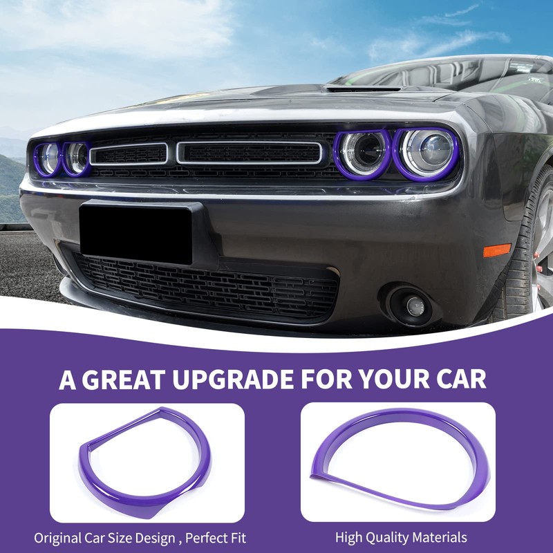 RAZPOY Headlight Lamp Cover for Challenger Accessories, Front Headlight Cover