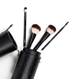 NYX Professional Makeup Juego de pinceles de maquillaje sintético de primera calidad para mezclar polvos colorete, sombra de ojos, kit de brochas de  