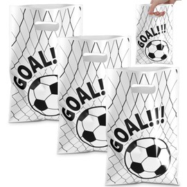 ValueBargain Soccer Candy Bags, 50 Pcs Soccer Snack Bags for Team, Party Favor, Sports Events (White)