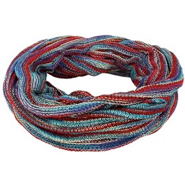 Guru-Shop Soft Loop Scarf / Stole / Magic Loop Scarf / Vest / Vest / Men's / Women's / Blue Cotton / One Size / Scarves Alternative Clothing - blue / red