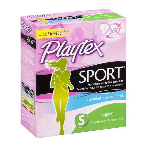 Playtex Plastic Tampons Sport Unscented Super