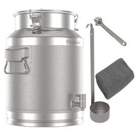 Pojaikob Milk Can - 304 Stainless Steel Milk Can With Sealed Lid - 28L Stainless Steel Milk Can With Faucet - 6.6 Gallon Milk Can Tote Jug With Sealed Lid Heavy Duty for Milk and Wine Liquid Storage