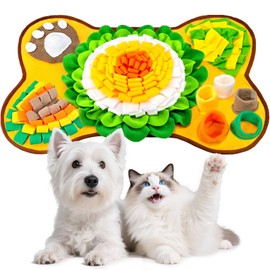 PETCARE Snuffle Mat for Dogs Interactive Enrichment Puzzle Toys for Small Medium Breed Dogs Cats Rabbits Cognitive Puppy Sniff Foraging Mats Mental Stimulation Treat Game Slow Feeder Mats, 24*17 inch