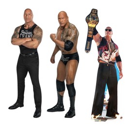 SC4576 The Rock Three Shelf Top Cardboard Cutouts Height 31cm - Ideal for WWE Theme, Parties, Birthdays & Fans, Room Decorations & Events