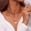 Gold Initial Necklace for Women- 18K Gold Plated Layered Necklace