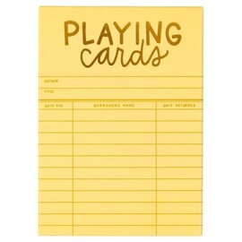 Pippi Post Yellow Library Card Themed Deck of Playing Cards, 52 Deck of Cards for Game Night Fun, Gifts for Those Who Have Everything (No Jokers)