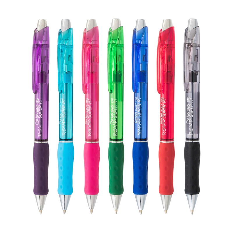 Pentel RSVP Super RT Ballpoint Pen, (0.7mm) Fine Line, Black