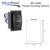 RecPro RV Replacement Awning Switch | 12V DC | 2"