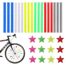Kapokr Pack of 172 Spoke Reflectors Bicycle Colourful Cat Eyes Bicycle Reflectors Set Stars Bicycle Accessories Children's Bicycle Reflectors Spoke for Girls and Boys