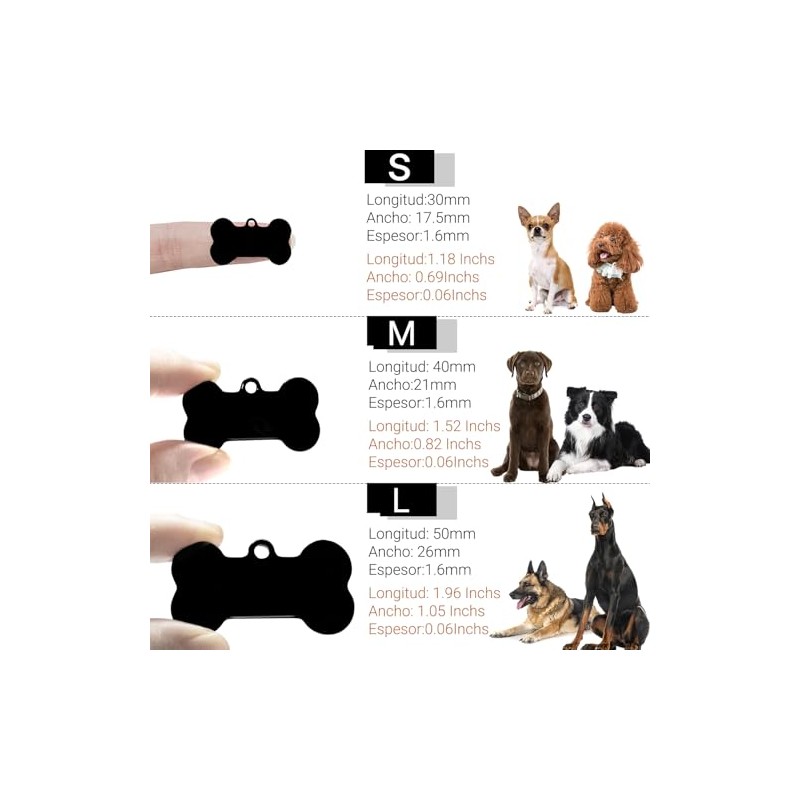 Etiqueta de Identificación de Perro de Huesos, Placa de Identificación