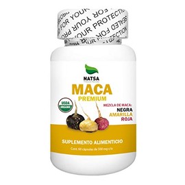 Maca Premium, Mezcla de Maca Negra, Amarilla y Roja 60 caps