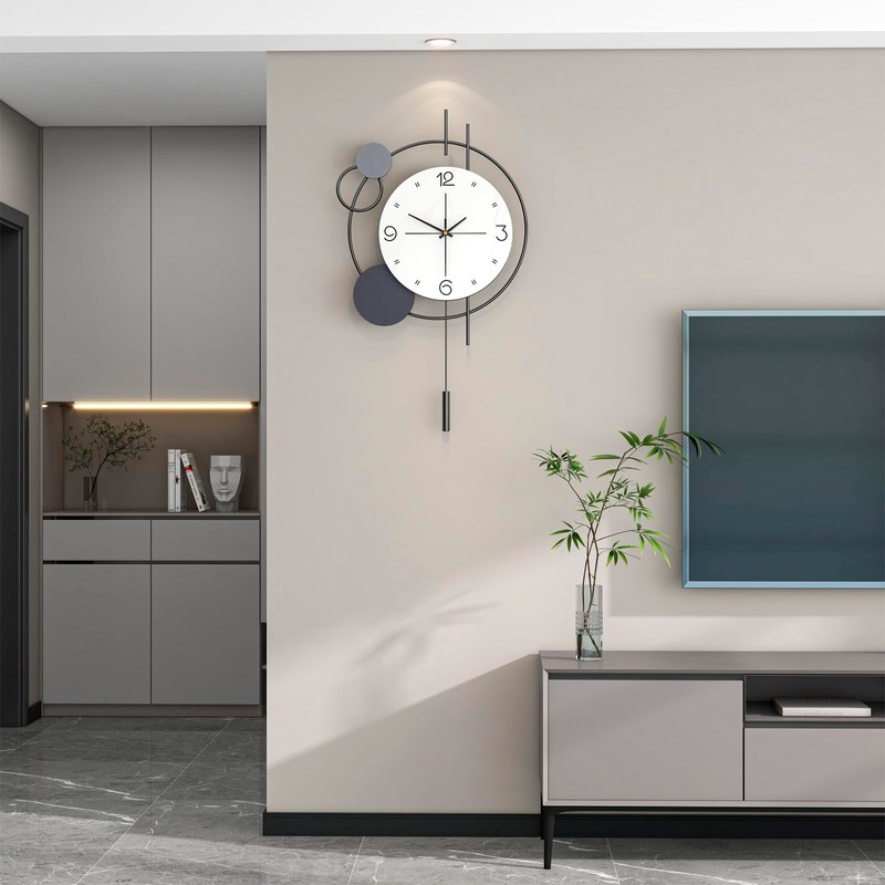 JTWALCLOCK Decorative Modern Wall Clock for Living Room Decor Non