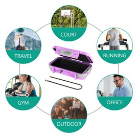 ORIA Portable Safe Security Box with Number Code, Outdoor Security Safe with Removable Wire Rope, Waterproof Key Safe with Combination for Travel, Beach, Camping, Hotel - Pink