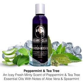 Beard Club - Beard Shampoo & Conditioner - Peppermint & Tea Tree Beard Wash for Men & Beard Conditioner for Men Natural & Organic - Beard Softener for Men - Beard Care - Softens & Strengthens Hair