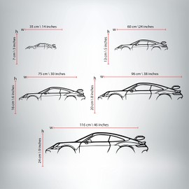 Wall Decor, Car Decorations, Car Accessories, Metal Wall Art, Gifts For Men, Porsch Accessories, Car Decor, Porsch 911 for Room Decor, Porsch Design, Car Decals (7x35cm)