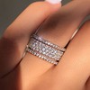 Sdouefos 925 Sterling Silver Cubic Zirconia Eternity Engagement Wedding Bands