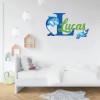 Kraftmatics Design Dolphins Custom Name and Initial Nursery Baby Boy