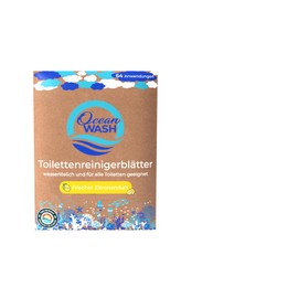 Oceanwash WC Reiniger Blätter, 64 Anwendungen, Toilettenreiniger extrem stark mit Zitronenduft für gründliche Toiletten Reinigung, biologisch abbaubar, ohne Mikroplastik