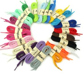 YFINE 55.12" Inch Multiple Solid Colors Flat Shoe Laces Shoelaces for Shoes(2 Pair) Dark Purple