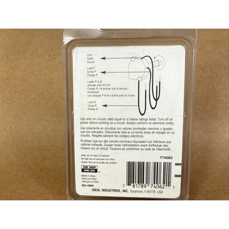 Ideal 774062 3-Way Brass Rotary Switch, 2 Circuit, 5/8" Shank,