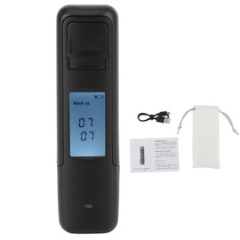 Portable Breathalyzer LCD Display Wine Tester Drunk Driving Analyzer Blow Detector CSY‑006Black
