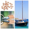 sourcing map 1/16"(1.2mm) Wire Rope Stop Sleeve, Copper Crimping Loops