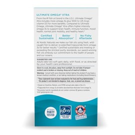 Nordic Naturals Ultimate Omega Xtra, 1480mg de Omega, 60 cápsulas sabor limón