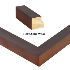 Egofine 11x14 Picture Frame Made of Solid Wood with Plexiglass, Display Pictures 5x7/8x10 with Mat or 11x14 Without Mat for Tabletop and Wall Mounting, Walnut Color