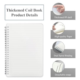 M&G 5 Pack Spiral Notebooks for Note Taking, A4 Size White Paper with Lined College Ruled Spiral Notebook Journal for School Students School University College Office 21x29.7 CM 80 Sheet 160 Page/Pad