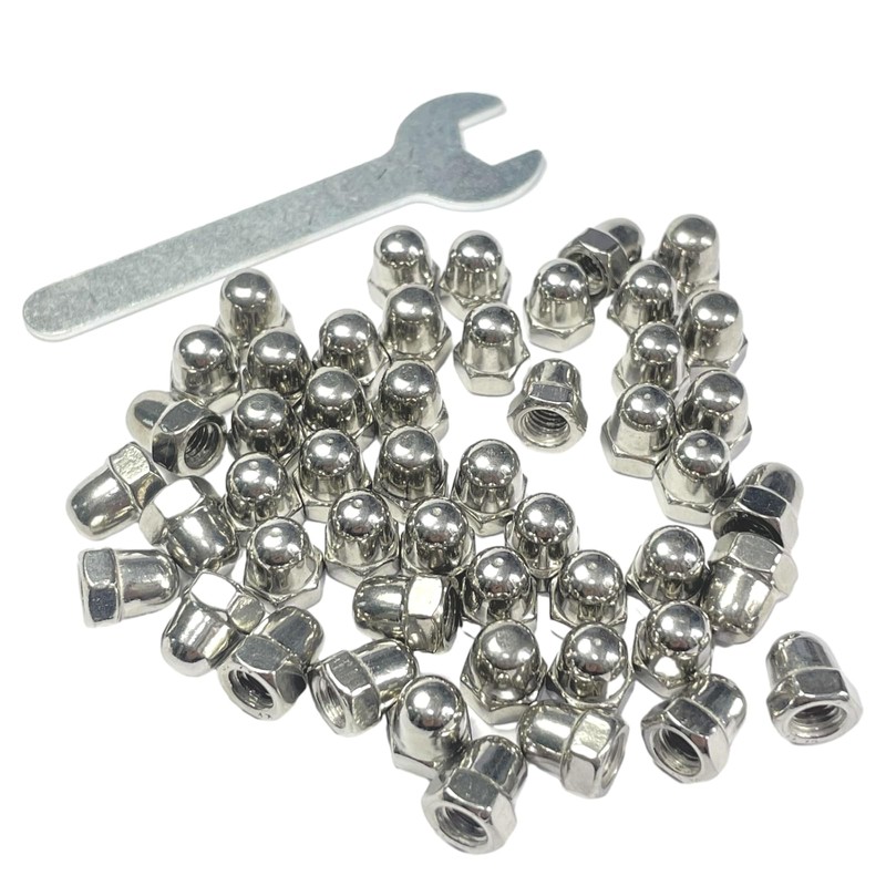 ZDingTech 50pcs M5-0.8 Acorn Cap Nuts,M5-0.8 Cap Nuts,Acorn Hex Cap