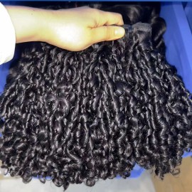 Pixie Curl Bundles 100% Human Hair Extensions Unprocessed Vietnamese Raw Hair Bundlescolor: 1pcs burmese curly, Stretched Length: 22"