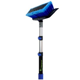 EVERSPROUT 1.5-to-3 Foot Scrub Brush | Built-in Rubber Bumper | Lightweight Extension Pole Handle | Soft Bristles wash Car, RV, Boat, Solar Panel, Deck | Shower Brush for Cleaning | Floor Brush