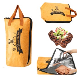 LMYTAGCP BBQ Meat Resting Blanket - Reusable Insulated Smoker Blanket for Brisket, Beef, Turkey, Pork - Large 21in Wide Mouth Grilling & Resting Bag