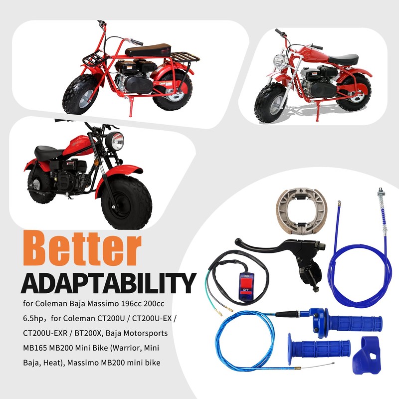 Mini Bike Throttle Assembly and Mini Bike Drum Brake Lever