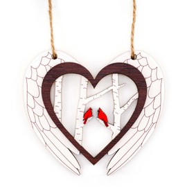 Cardinal Christmas Ornaments, Cardinal Gifts for Women, Cardinal Ornament, Red Cardinal Christmas Ornaments, Cardinal Decor, Cardinal Ornaments for Christmas Tree (ONM-094 Cardinal Heart)