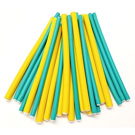 Papilotten - Flex Rollers Set (from German Hairdressing Supplies Supplies) (Green 7 mm + Yellow 10 mm) - Pack of 24