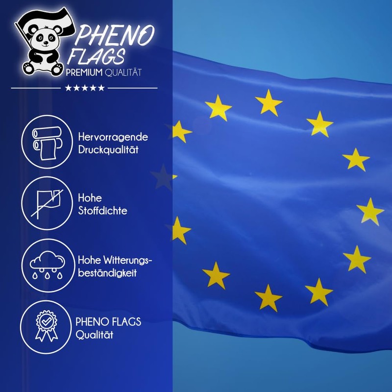 PHENO FLAGS Premium Europe Flag 90 x 150 cm -