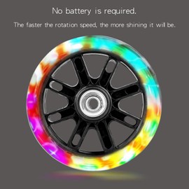 Kids Gift Wheels for Kids Bike,Flash Mute Big Wheel Compatible for 12 14 16 18 20 inch Single Speed Bicycle Flash Training Wheels(Black)