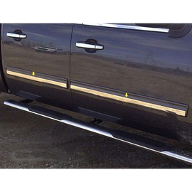 Brighter Design 4pc Chrome Side Molding Insert fit for Chevy Silverado EXT 2009-2013