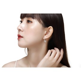 Presentski Butterfly Hoop Earrings with Cubic Zirconia - Dangle Hoops Huggie Earring with Butterfly-Shaped, 925 Sterling Silver Butterfly Animal Earrings for Women Teen Girls